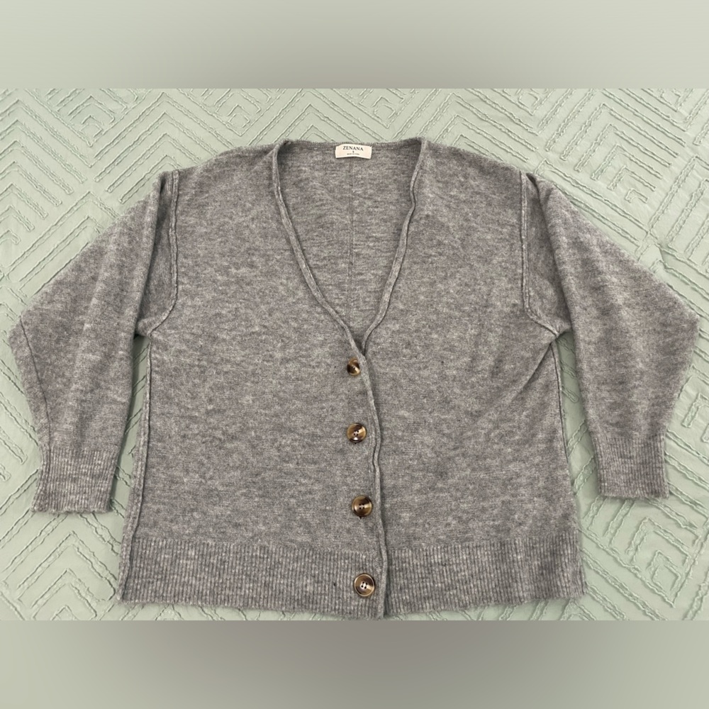 Zenana Oversized Gray Cardigan (size S)